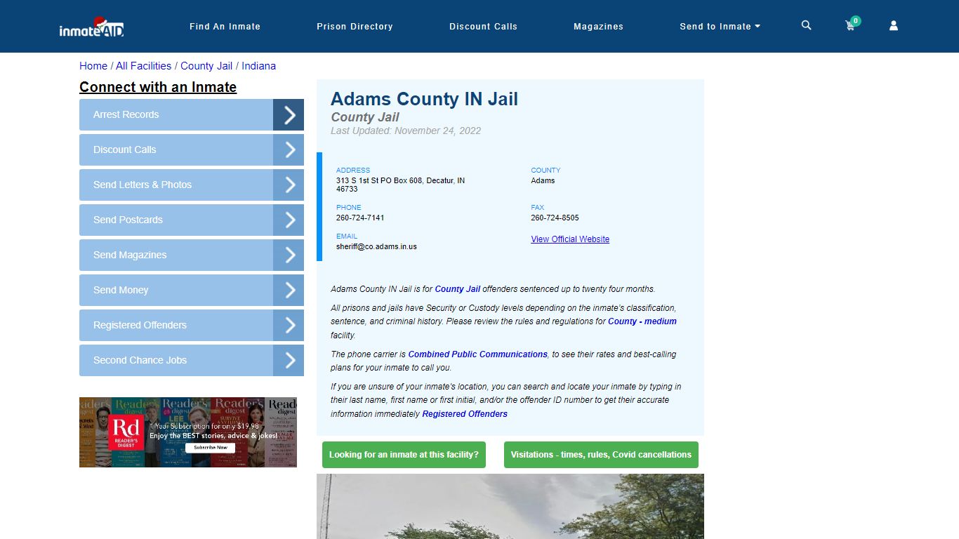 Adams County IN Jail - Inmate Locator - Decatur, IN